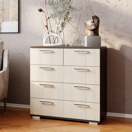 Комод Стандарт-5 NEW Дуб крафт/Белый