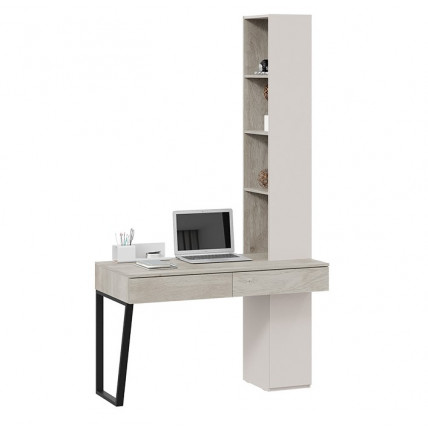 Порто ТД-393.15.02-12 Шкаф комбинированный(настольный)(Кашемир сатин/Кашемир матовый/Баттл Рок)