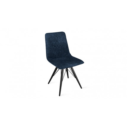 Стул «Хьюго» К3 Черный муар, Микровелюр Wellmart Blue