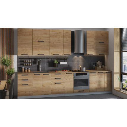 Модульная кухня «Детройт» Белый, Дуб Крафт золотой