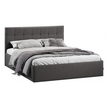 Кровать с ПМ «Джоли» Тип 1 (с подъемным механизмом) без заглушины Велюр Графит