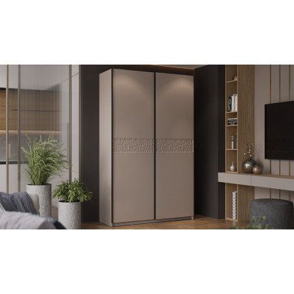 Шкаф-купе с 2 глухими дверями «Оскар Скания» Ручка черная, Кашемир, Кашемир сатин