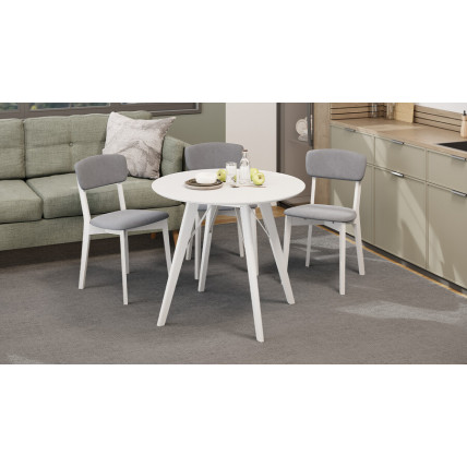 Стол обеденный  «Колумбия» Тип 1 - Б-271 Белый матовый, Металл белый