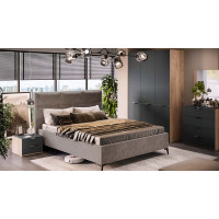 Кровать с ПМ «Делана»  (с подъемным механизмом) Велюр Brut Mocco 06