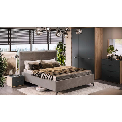 Кровать с ПМ «Делана»  (с подъемным механизмом) Велюр Brut Mocco 06