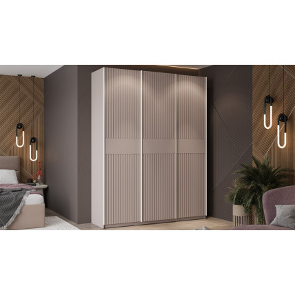 Шкаф-купе с 3 глухими дверями «Оскар Хилтон» Тип 2 Ручка белая, Кашемир, Кашемир сатин