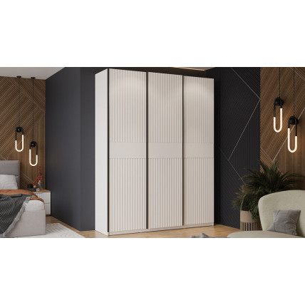 Шкаф-купе с 3 глухими дверями «Оскар Тиффани» Тип 2 Ручка черная, Белый снег, Белый софт