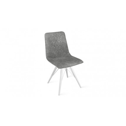 Стул «Хьюго» К3 Белый матовый, Микровелюр Wellmart Silver