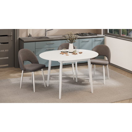 Стол обеденный раздвижной «Форли» Тип 1 - Б-161 Белый матовый