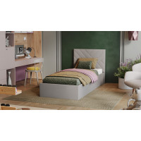 Кровать с ПМ «Кевия» Тип 1 (с подъемным механизмом) с заглушиной Велюр Confetti Silver