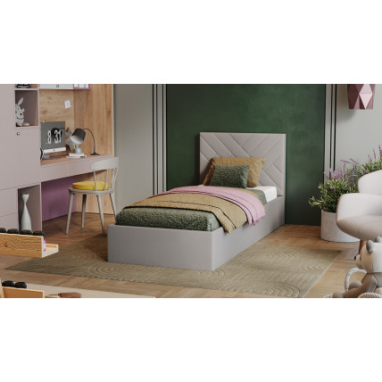 Кровать с ПМ «Кевия» Тип 1 (с подъемным механизмом) с заглушиной Велюр Confetti Silver