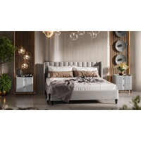 Спальный гарнитур «Шанель» стандартный Шиншилла Серая, Серый матовый