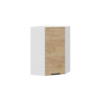 Шкаф навесной угловой «Детройт» - 1ВВ6У Белый, Дуб Крафт золотой