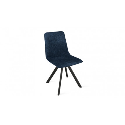 Стул «Хьюго» К2 Черный муар, Микровелюр Wellmart Blue