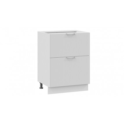 Шкаф напольный с двумя ящиками «Кимберли» - 1Н6Я2 Белый, Сноу