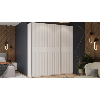 Шкаф-купе с 3 глухими дверями «Оскар Хилтон» Тип 2 Ручка серебро, Белый снег, Белый матовый