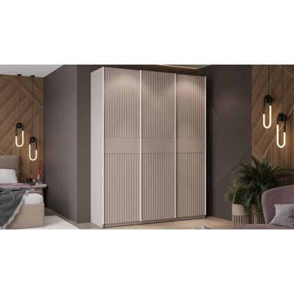 Шкаф-купе с 3 глухими дверями «Оскар Тиффани» Тип 2 Ручка белая, Кашемир, Кашемир матовый