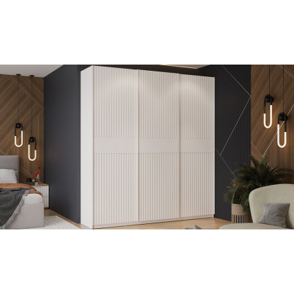 Шкаф-купе с 3 глухими дверями «Оскар Тиффани» Тип 2 Ручка белая, Белый снег, Белый софт