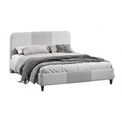 Кровать с ПМ «Эстон»  (с подъемным механизмом) Микровелюр Linea Grande 81/Connect 81 (Светло-серый)