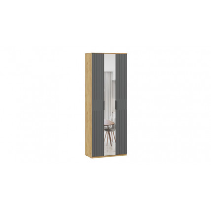 Шкаф для одежды с зеркалом «Хилтон» Тип 2 - 303.015.000 Дуб Крафт золотой, Графит матовый