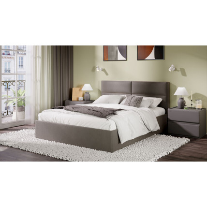 Кровать с ПМ «Глосс» Тип 1 (с подъемным механизмом) с заглушиной Велюр Мокко темный