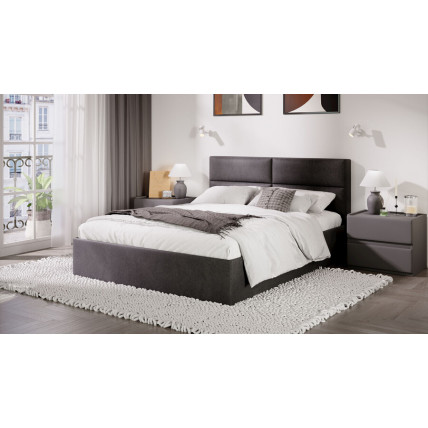 Кровать без ПМ «Глосс» Тип 1 (без подъемного механизма) Велюр Графит