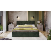 Спальный гарнитур «Порто» стандартный - ГН-393.000.7 Кашемир матовый, Кашемир сатин, Велюр Confetti Deep forest