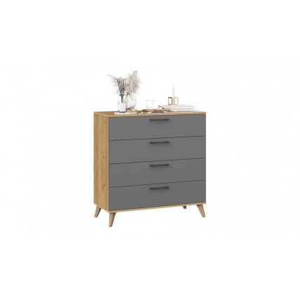 Комод «Нео» с опорами Дуб Крафт золотой, Серый графит, Бук матовый