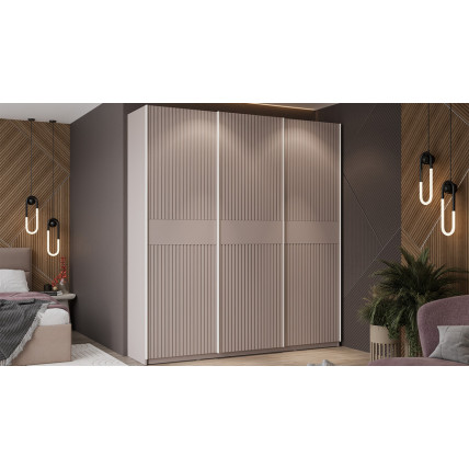 Шкаф-купе с 3 глухими дверями «Оскар Хилтон» Ручка белая, Кашемир, Кашемир сатин