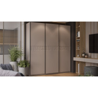 Шкаф-купе с 3 глухими дверями «Оскар Скания» Ручка черная, Кашемир, Кашемир сатин