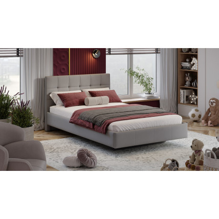 Кровать без ПМ «Эмма» Тип 1 (без подъемного механизма) Велюр Confetti Silver