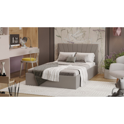 Кровать с ПМ «Эвори» Тип 1 (с подъемным механизмом) с заглушиной Велюр Confetti Smoke