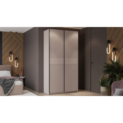 Шкаф-купе с 2 глухими дверями «Оскар Хилтон» Тип 2 Ручка черная, Кашемир, Кашемир сатин