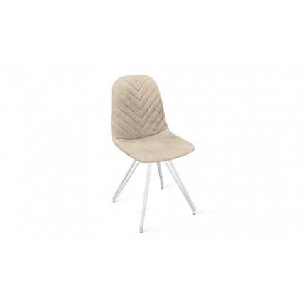 Стул «Шерри» К4 Белый матовый, Микровелюр Wellmart Dark Beige