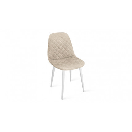 Стул «Ричи» К1С Белый матовый, Микровелюр Wellmart Dark Beige