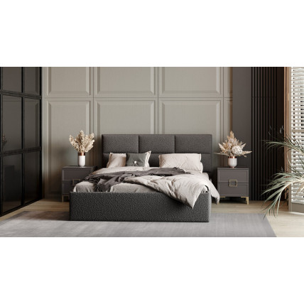 Спальный гарнитур «Стелла» №4 Золото розовое, Серый вулкан, Фон серый, Экомех Barni Grey