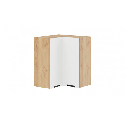Шкаф навесной угловой прямой «Гренада» - 1В6УП Дуб Крафт золотой, Холст Белый