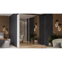 Шкаф-купе с 3 зеркальными дверями «Оскар» Ручка серебро, Белый снег