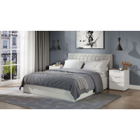 Кровать без ПМ «Порто» (без подъемного механизма) Велюр Confetti Silver