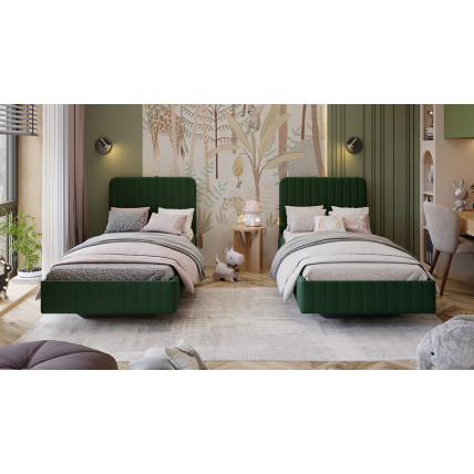 Кровать с ПМ «Шелли» Тип 1 (с подъемным механизмом) с заглушиной Велюр Confetti Deep forest