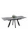 Стол обеденный «Джаггер» Тип 2 Черный муар, Керамика матовая серый мрамор
