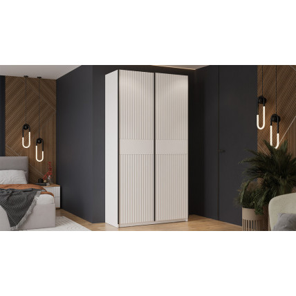 Шкаф-купе с 2 глухими дверями «Оскар Хилтон» Тип 2 Ручка черная, Белый снег, Белый матовый