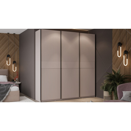 Шкаф-купе с 3 глухими дверями «Оскар Тиффани» Тип 2 Ручка черная, Кашемир, Кашемир матовый