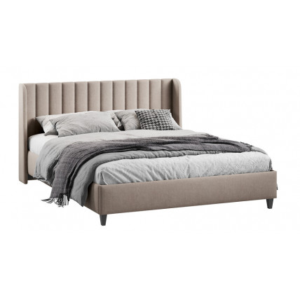 Кровать с ПМ «Шанель» (с подъемным механизмом) Велюр Мокко светлый