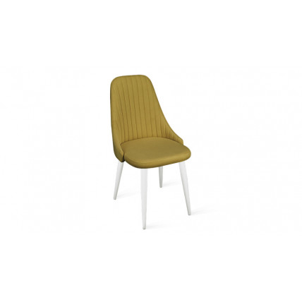Стул «Франк» (конус) исп. 2 - ДП2-30 Белый матовый/Микровелюр Madera Yellow (желтый)