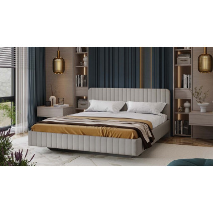 Кровать без ПМ «Шелли» Тип 1 (без подъемного механизма) Велюр Confetti Silver