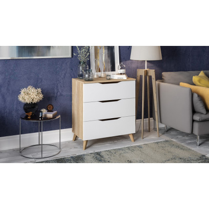 Комод тип 3 с опорами Бук матовый, Дуб Сонома, Белый Ясень