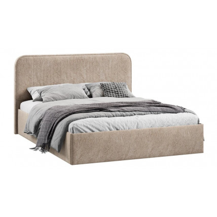 Кровать с ПМ «Тиффани» Тип 1 (с подъемным механизмом) Микровелюр Wellmart Dark Beige