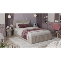 Кровать с ПМ «Шелли» Тип 1 (с подъемным механизмом) с заглушиной Велюр Confetti Cream