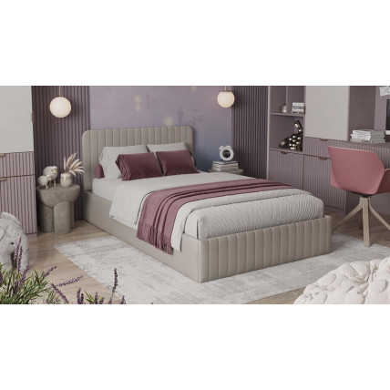 Кровать с ПМ «Шелли» Тип 1 (с подъемным механизмом) с заглушиной Велюр Confetti Cream
